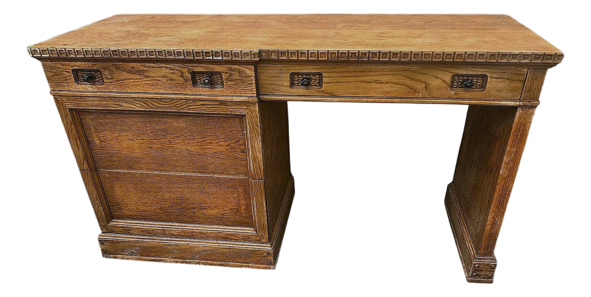 Vintage Romweber Viking Oak Desk - Circa 1960s - Image 2