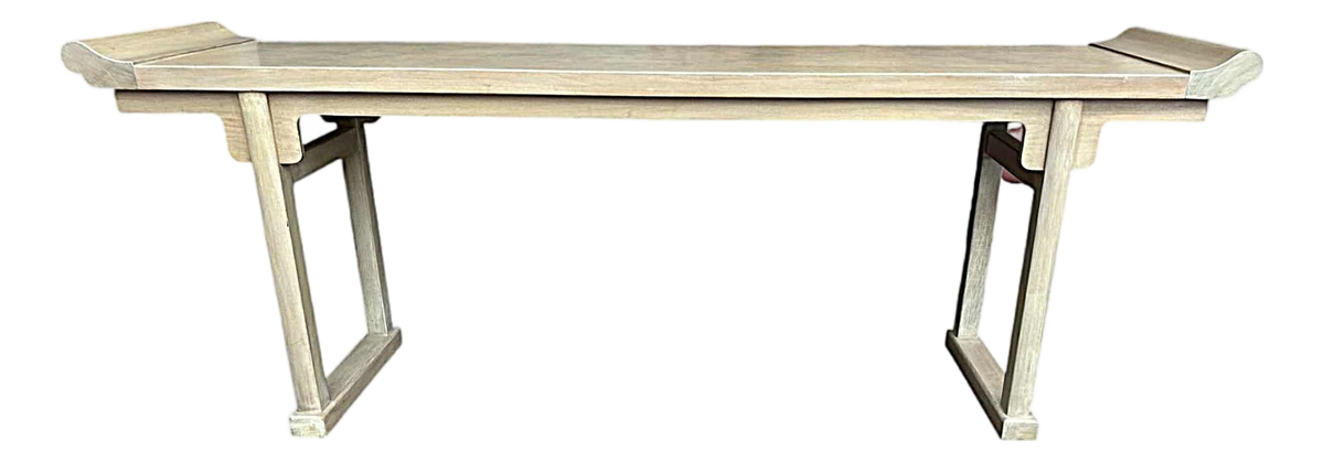 Late 20th Century McGuire San Francisco Monumental 93" Cerused Wood Ming Style Altar Table - Image 2