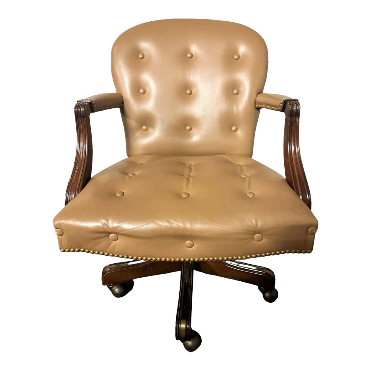 Vintage Leather Executive Swivel Chair by Leathercraft - Early 21st Century - Image 2