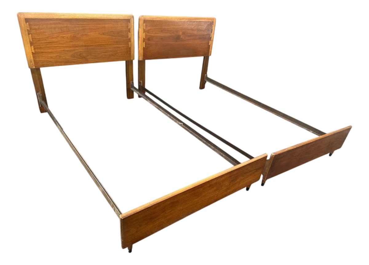 Pair of Lane Acclaim Twin Beds Designed by André Bus - Mid Century Modern Vintage 1960s - Image 2