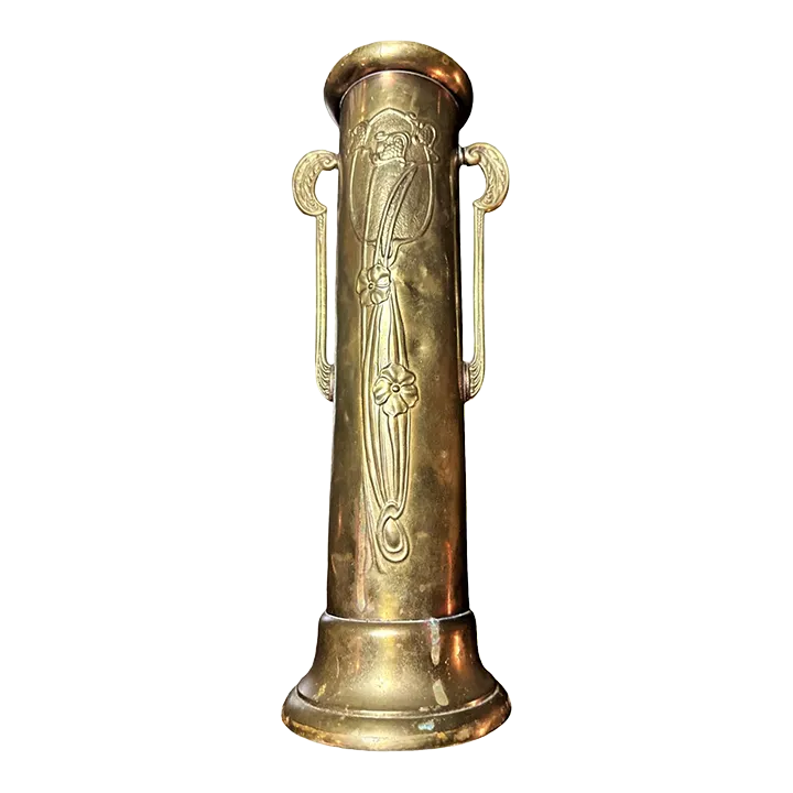 Antique English Arts & Crafts Brass Vase - Circa 1910 - Image 2
