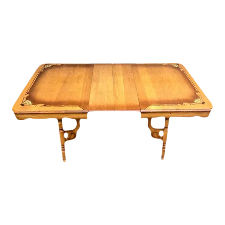 Vintage Rancho Monterey Style Solid Oak Dining Table - Circa 1930s - Image 2