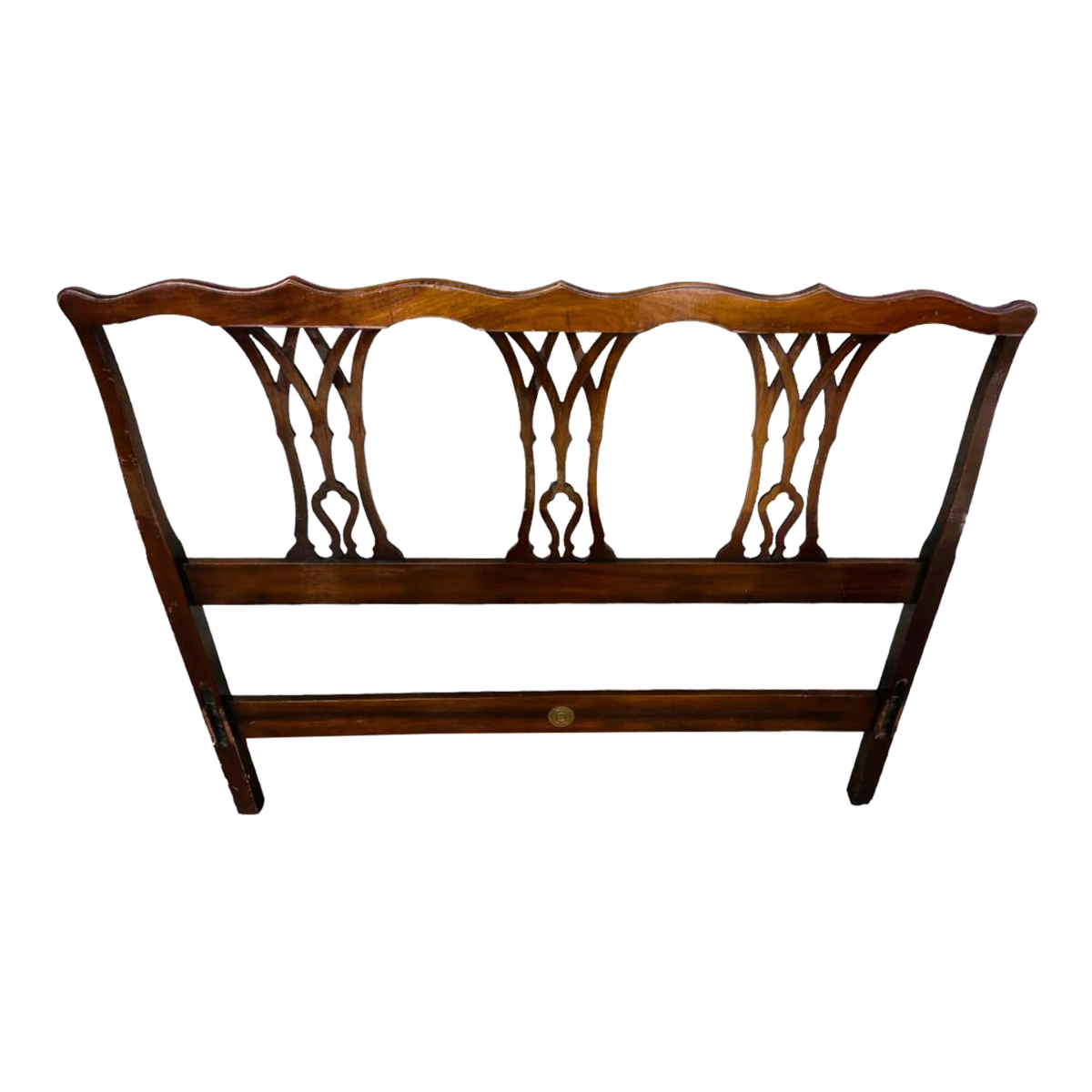 Kindel Grand Rapids Oxford Chippendale Full Size Headboard - Solid Cherry Wood - Circa 1940s - Image 2