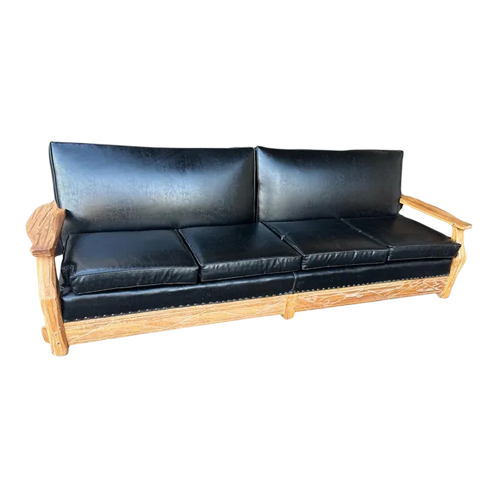 A. Brandt Ranch Oak Monumental 102" Sofa - Vintage Mid 20th Century - Image 2