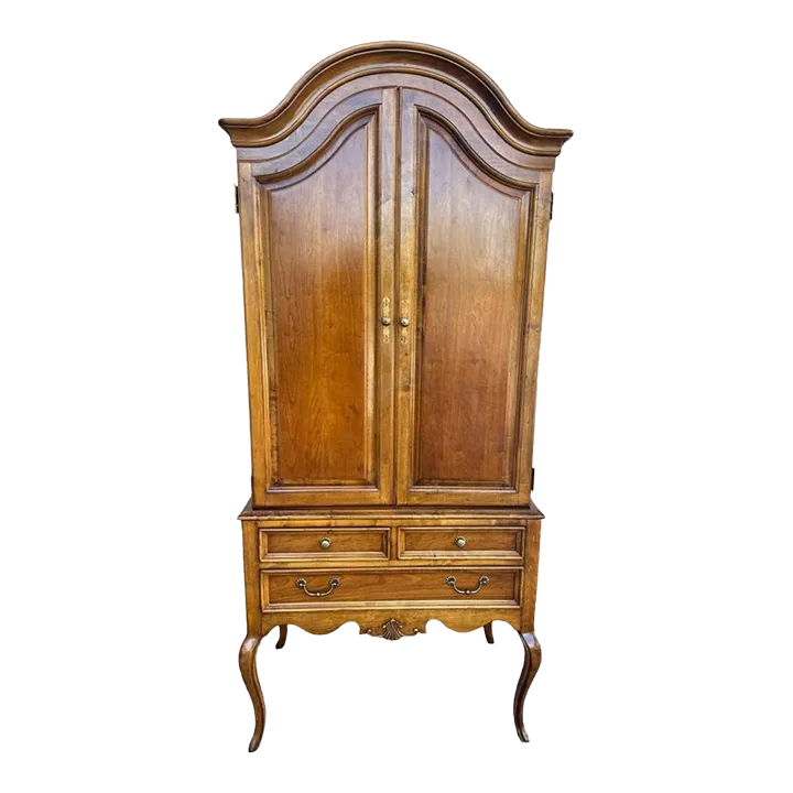 Solid Cherry Armoire With Dome Top and Cabriole Legs by Lexington - Vintage Circa 1980s - Image 2