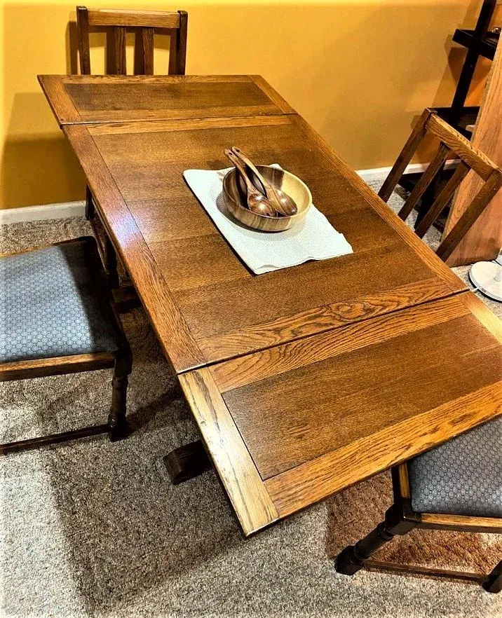 Scottish Arts & Crafts Quarter Sawn Oak Dining Chairs by F. H. Marshall - Set of 4 - Early 20th Century - Image 12