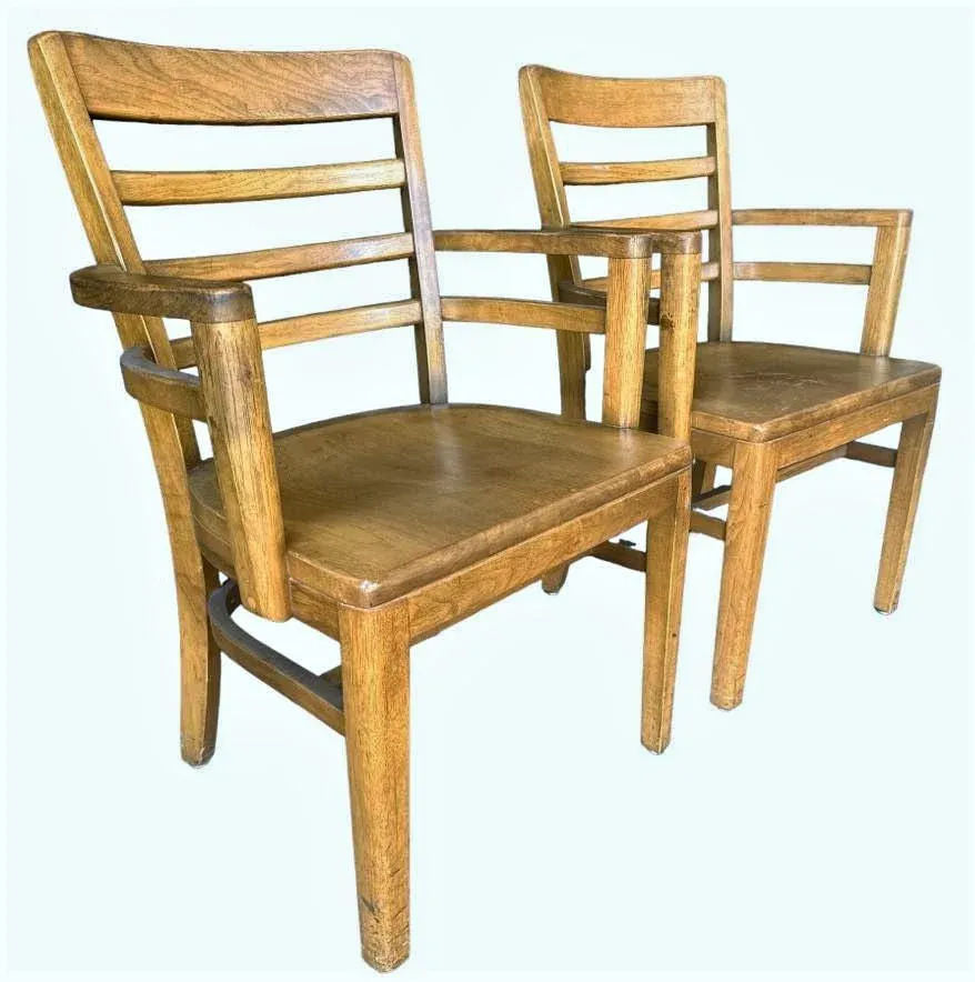 Boling Chair Company Walnut Mid 20th Century Office Chairs - a Pair - Image 12