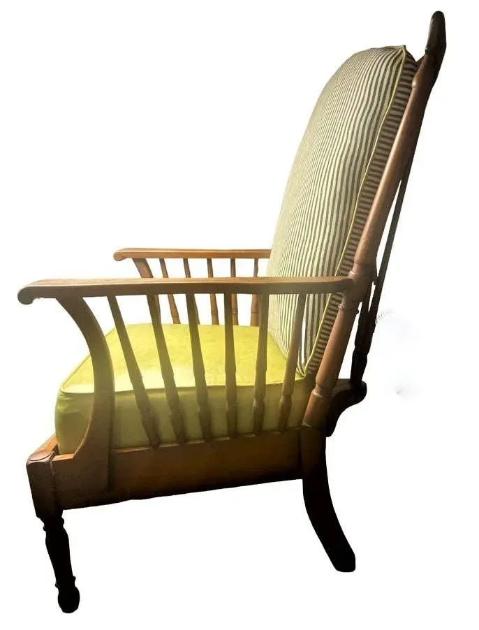 Stickley Brothers Signed Antique Maple Windsor Chair With Seat and Back Cushions - Grand Rapids - 1920s - Image 12