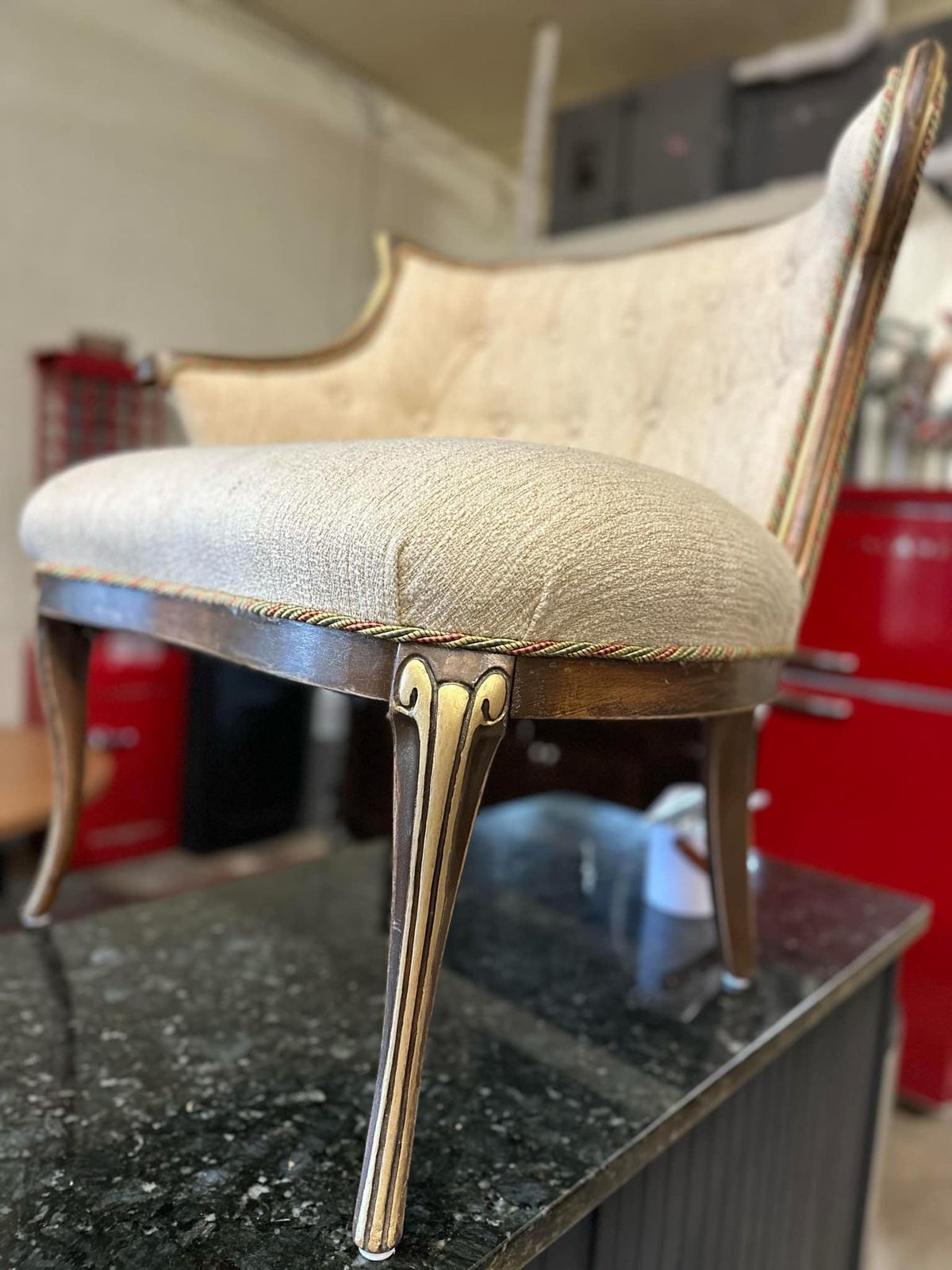 Pair of 19th Century Antique Louis XV Side Chairs With New Upholstery and Refinished With Giltwood Highlights - Image 12