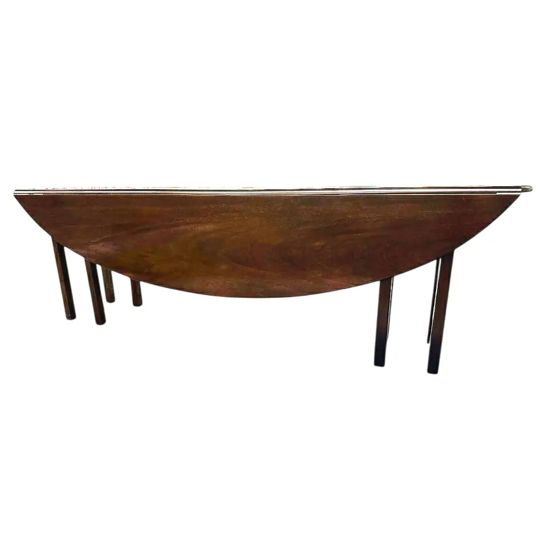 1990s Kindel Grand Rapids 'Irish Georgian Society' Collection Mahogany 8' Drop Leaf Wake Table or Dining Table - Image 15