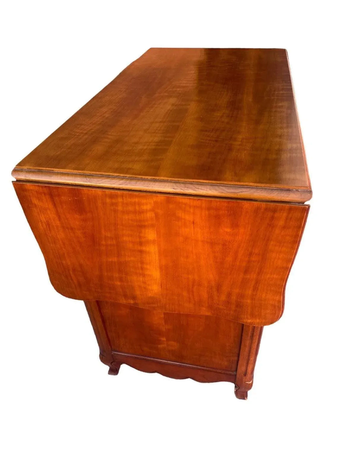 Kindel Grand Rapids Solid Cherry Wood Belvedere Server - Louis XV French Provincial Style Vintage 1950s - Image 3