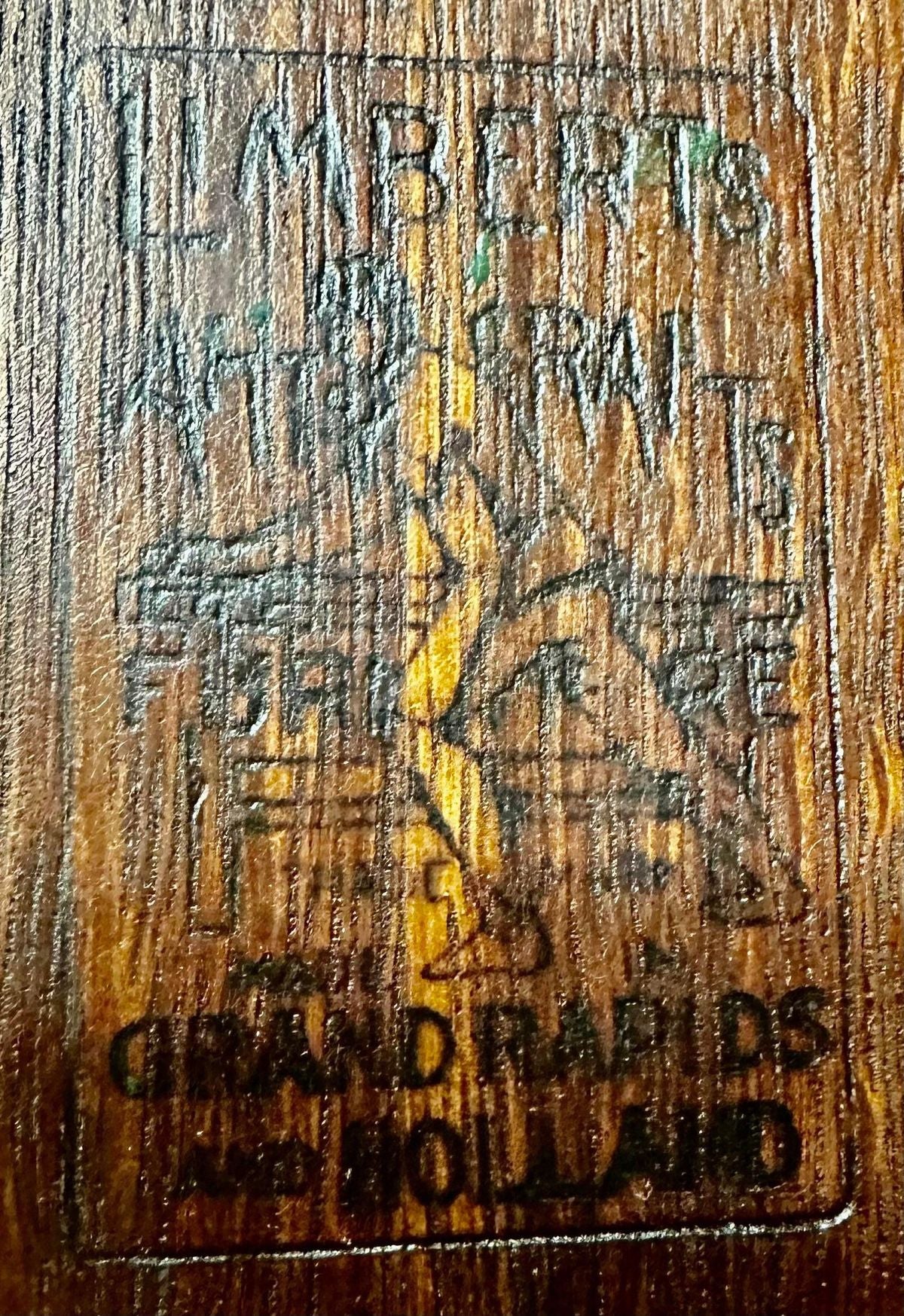 Signed Limbert Collectible Antique Arts & Crafts Quarter Sawn Oak Rocking Chair - Image 3