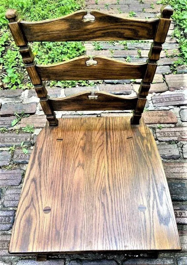 Romweber Viking Oak Chair With Original Tweed Cushions - Vintage Mid 20th Century - Image 3