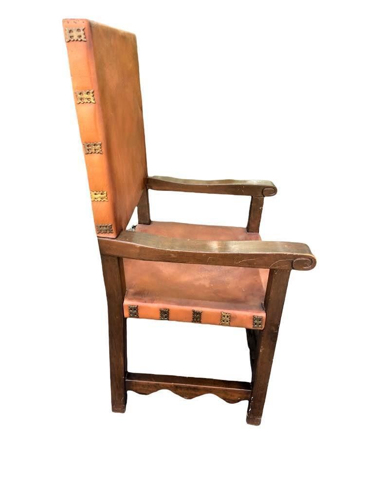 Artes De México Internacionales Throne Chair in Cognac Saddle Leather - Vintage 1960s - Image 3