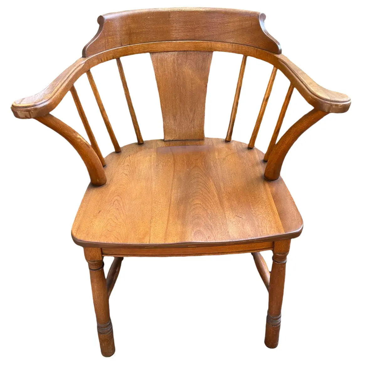 Antique Stickley Brothers Grand Rapids Solid Walnut Pub Style Dining Chairs - Set of 5 - Image 3