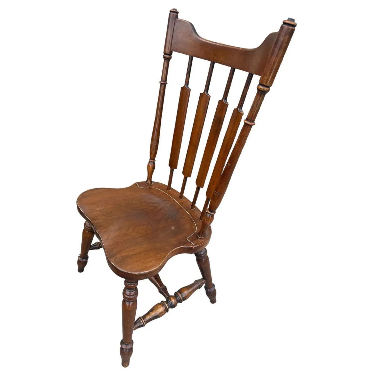 1960s Temple Stuart Solid Walnut Rockingham 'Cattail' Dining Chair - Image 3