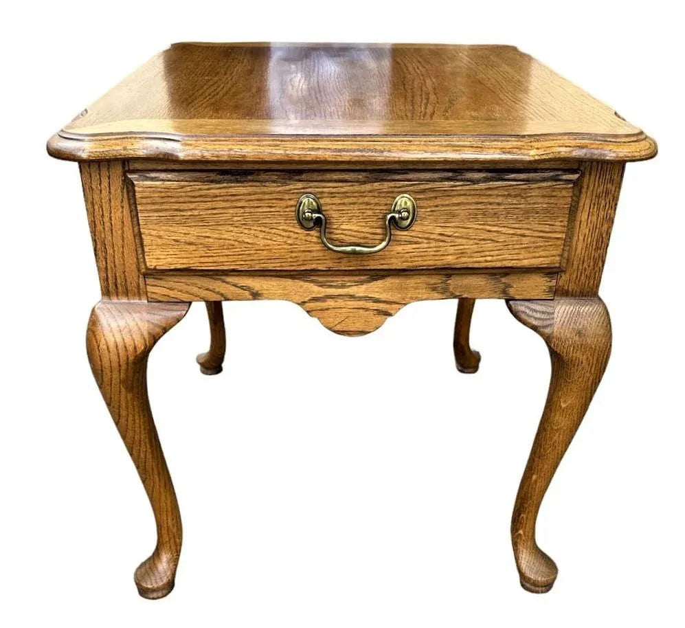 Thomasville French Country Oak Nightstands or Side Tables - Vintage Circa 1970s - Image 3