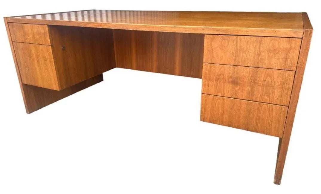 Edward Axel Roffman Walnut Executive Partners Desk - Vintage 1960s - Image 3