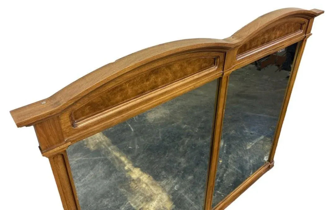 Thomasville Spanish Revival Pecan Wood and Burlwood Large Mirror Made in 1964 - Image 3
