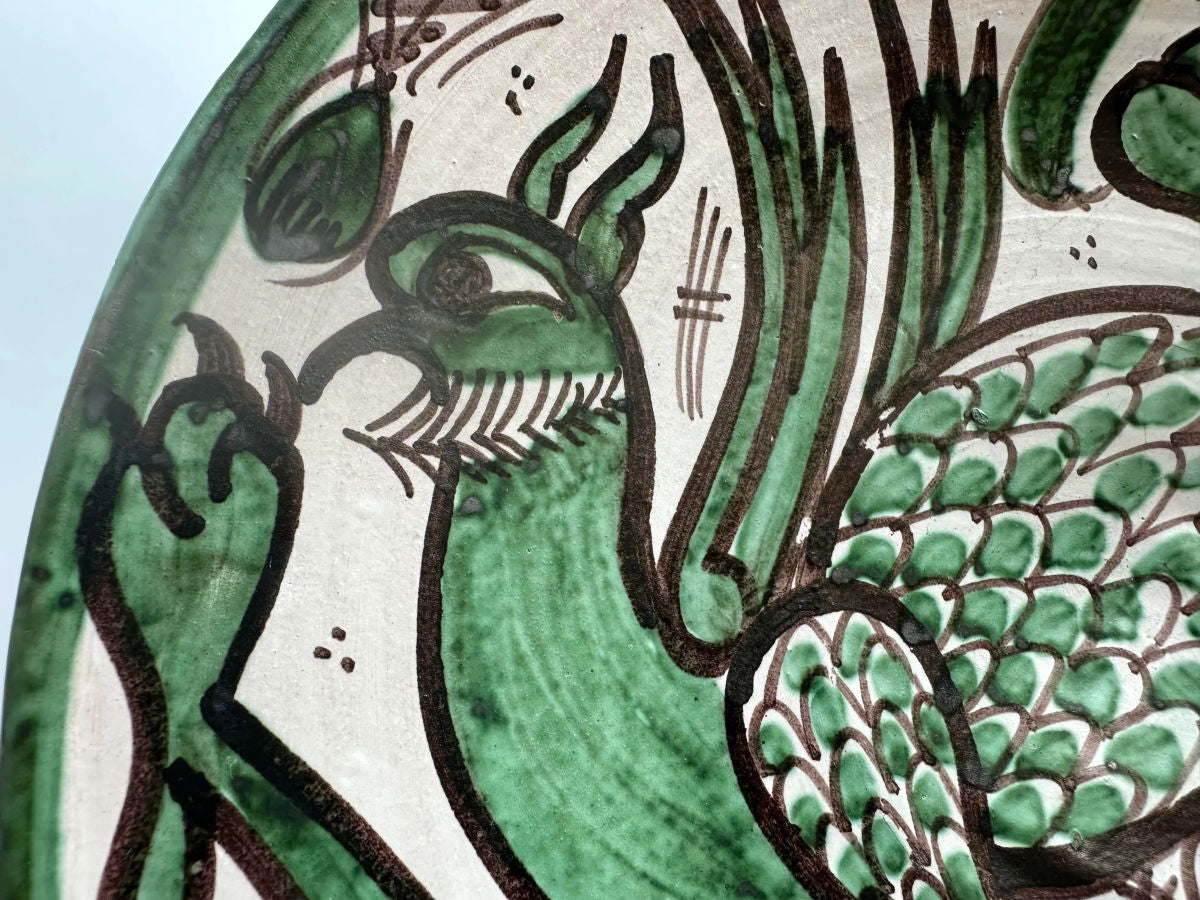 Domingo Punter Griffon Design 13” Ceramic Plate From Teruel in Aragon— Mid 20th Century - Image 3