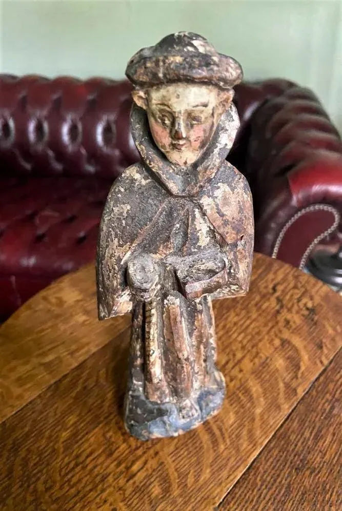 18th Century Antique Spanish Colonial Santo Image of Saint Dominic From Mexico - Image 3