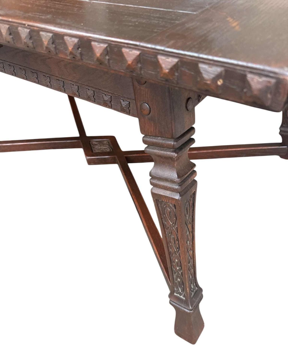 Vintage Viking Oak Dining Table 60" With Pullout Leaves Extending to 96" - Circa 1950 Attributed to Romweber - Image 3