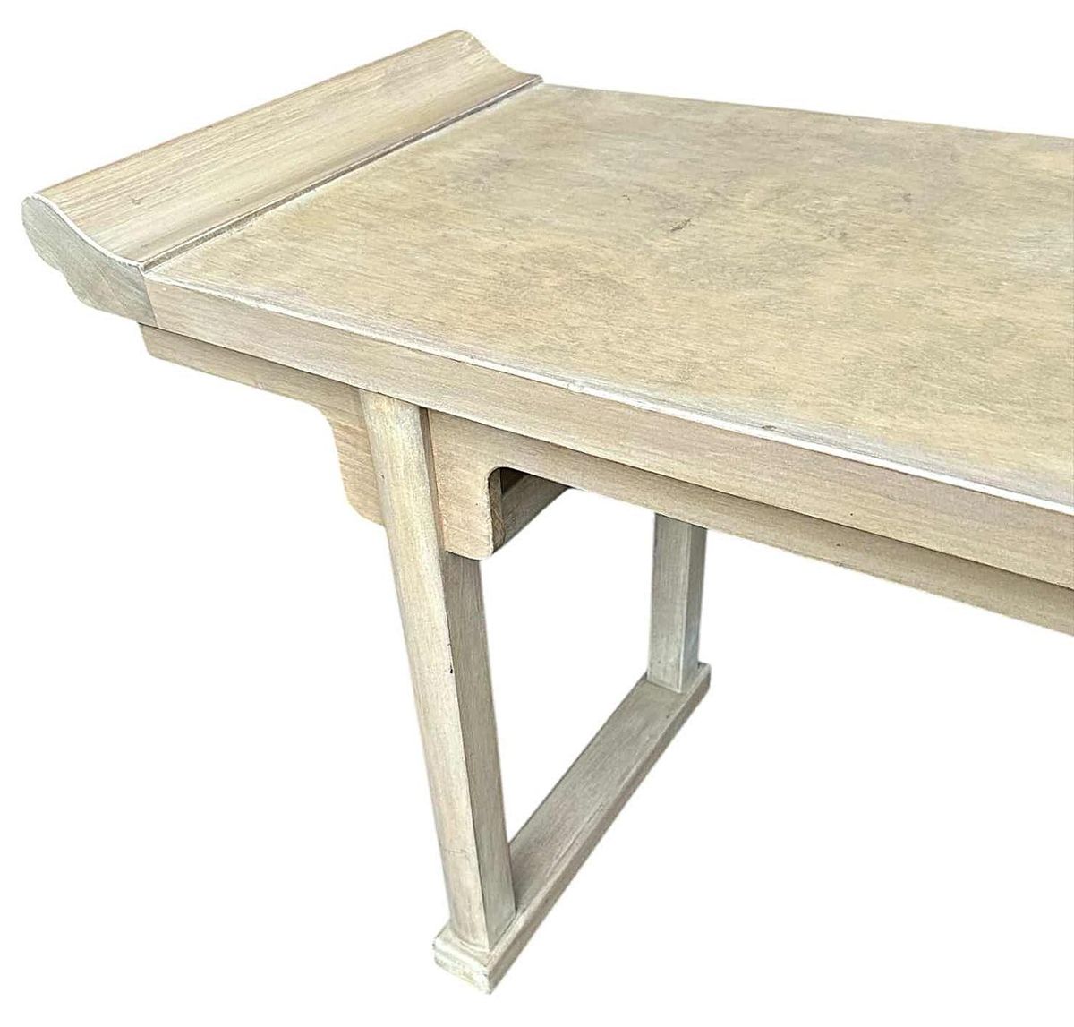Late 20th Century McGuire San Francisco Monumental 93" Cerused Wood Ming Style Altar Table - Image 3