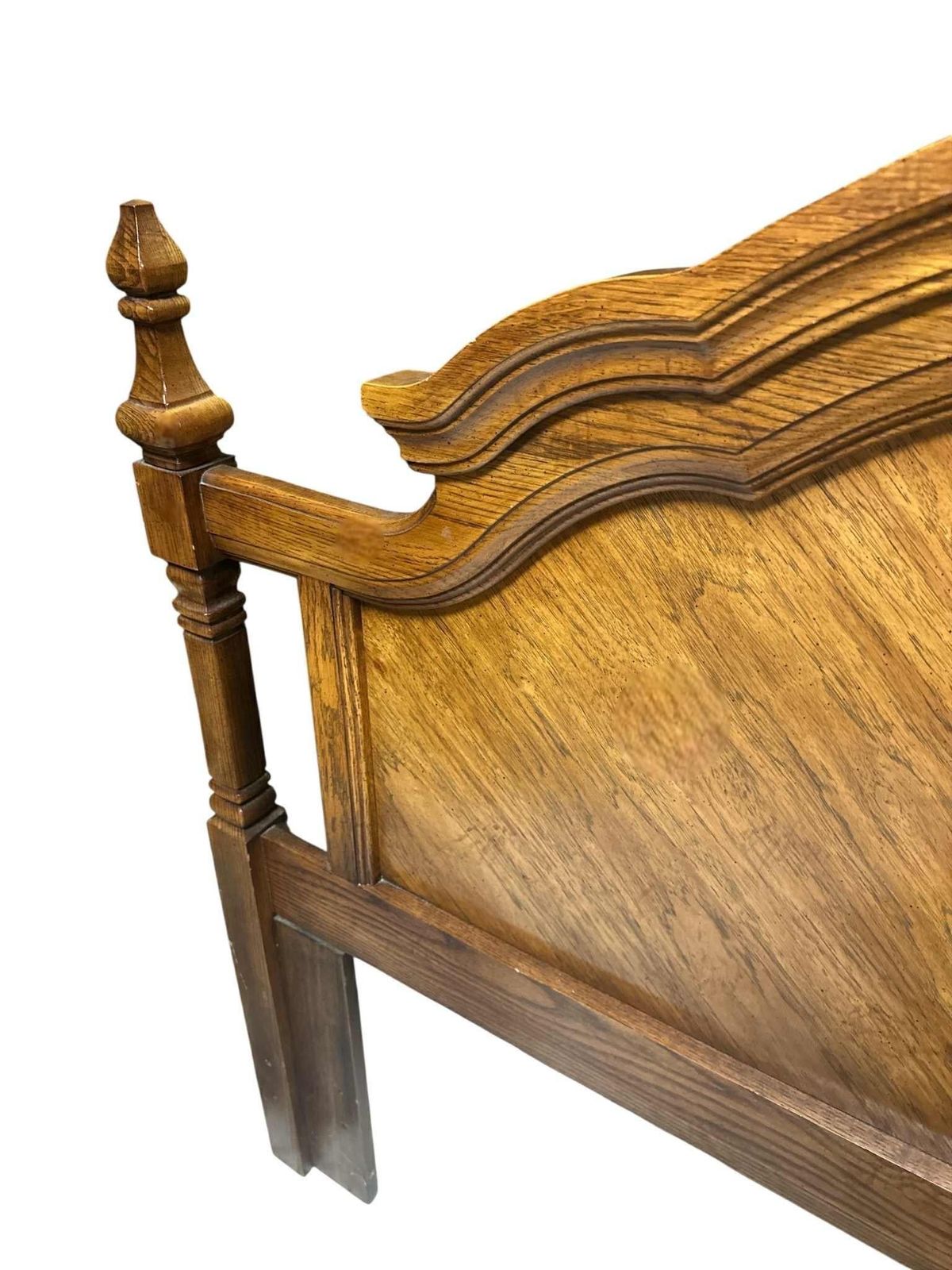 Queen Size Dixie Furniture Solid Oak French Provincial Headboard - Vintage Circa 1970 - Image 3