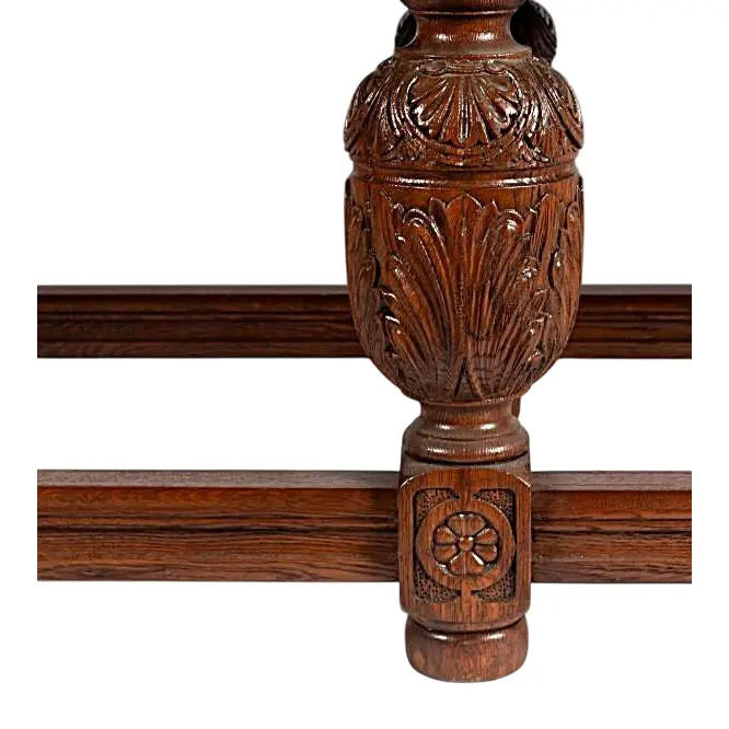 Antique English Jacobean Refectory or Library Table - Monumental 9 Foot - Elegantly Carved Oak - Circa 1910 - Image 3