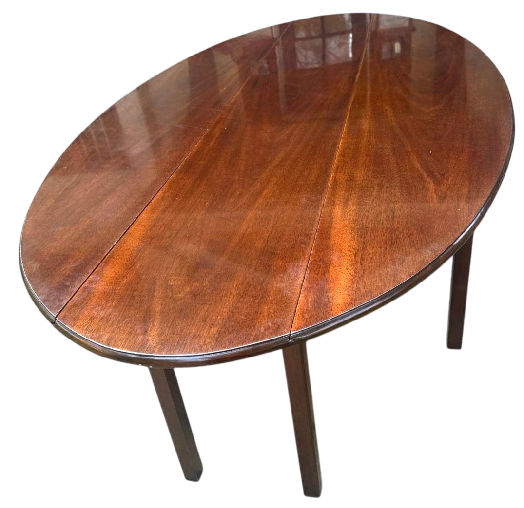 1990s Kindel Grand Rapids 'Irish Georgian Society' Collection Mahogany 8' Drop Leaf Wake Table or Dining Table - Image 3