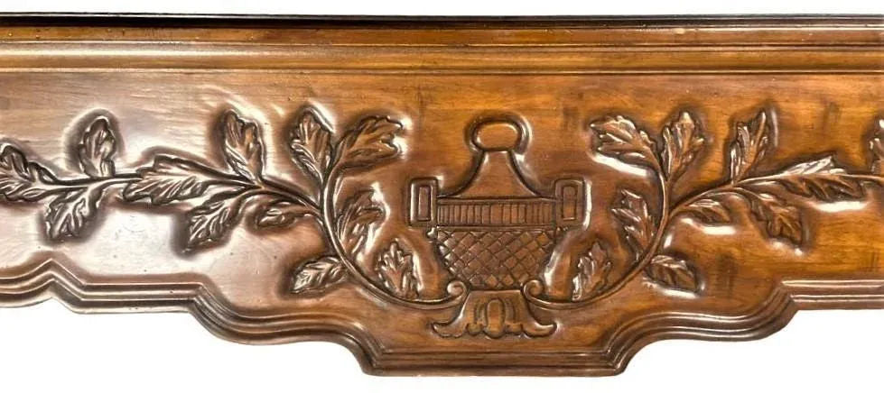 Late 20th Century Large French Provincial Carved Cherry Wood Cocktail or Coffee Table - Attributed to Karges - Image 3