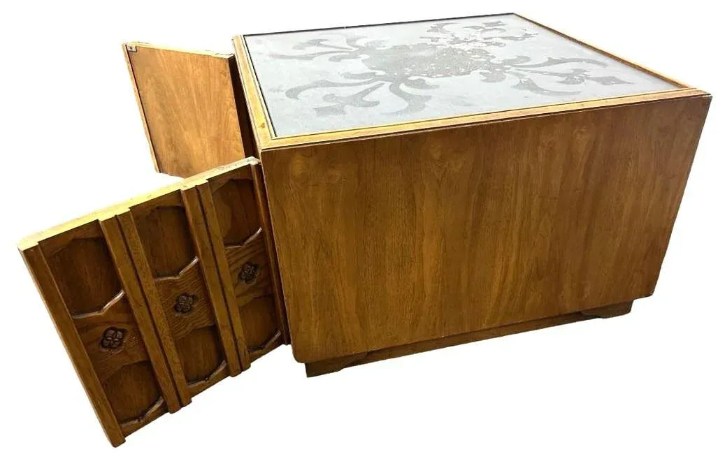 Jim Peed Drexel Esperanto Square Side Table With Slate Top - Made in 1966 - Image 3