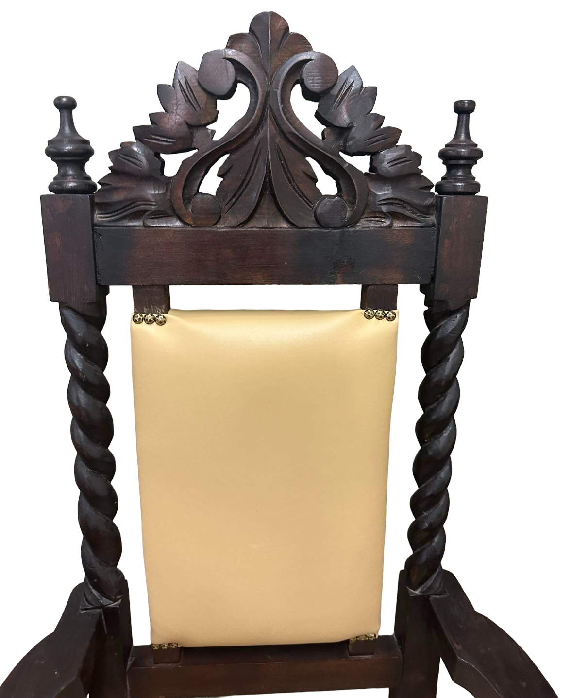 Set of 8 Spanish Colonial Style Chairs With New Leather Upholstery - Made in Mexico - Vintage Mid 20th Century - Image 3