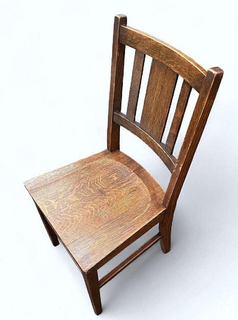 Antique Quarter Sawn Oak Mission Style Dining Chairs by Murphy Chair Co. - Circa 1910 - Set of 3 - Image 3