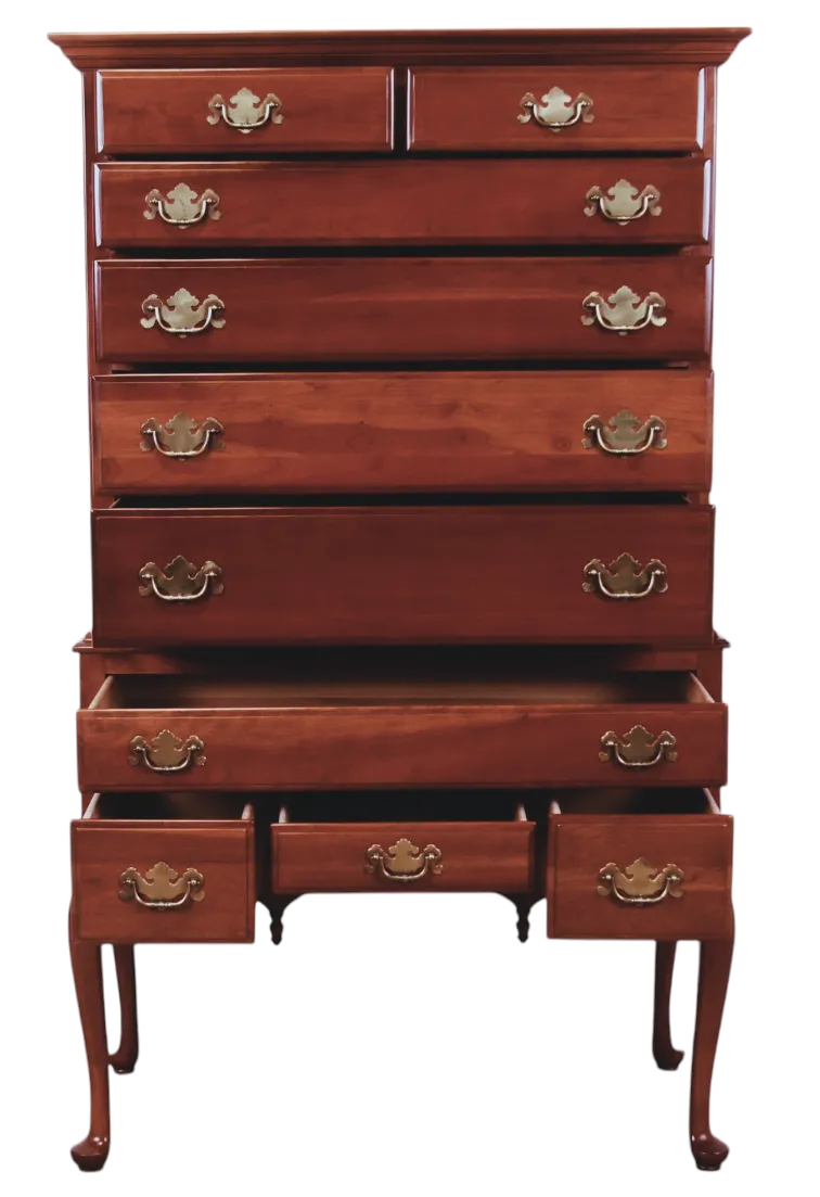 Ethan Allen Solid 'American Traditional' Cherry Highboy - Vintage Late 20th Century - Image 3