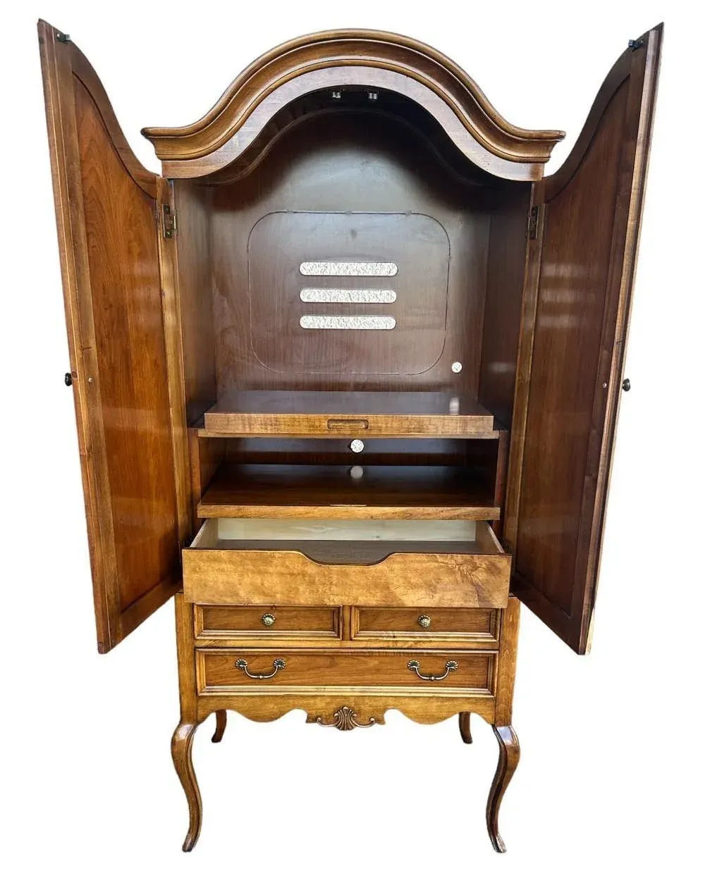 Solid Cherry Armoire With Dome Top and Cabriole Legs by Lexington - Vintage Circa 1980s - Image 3