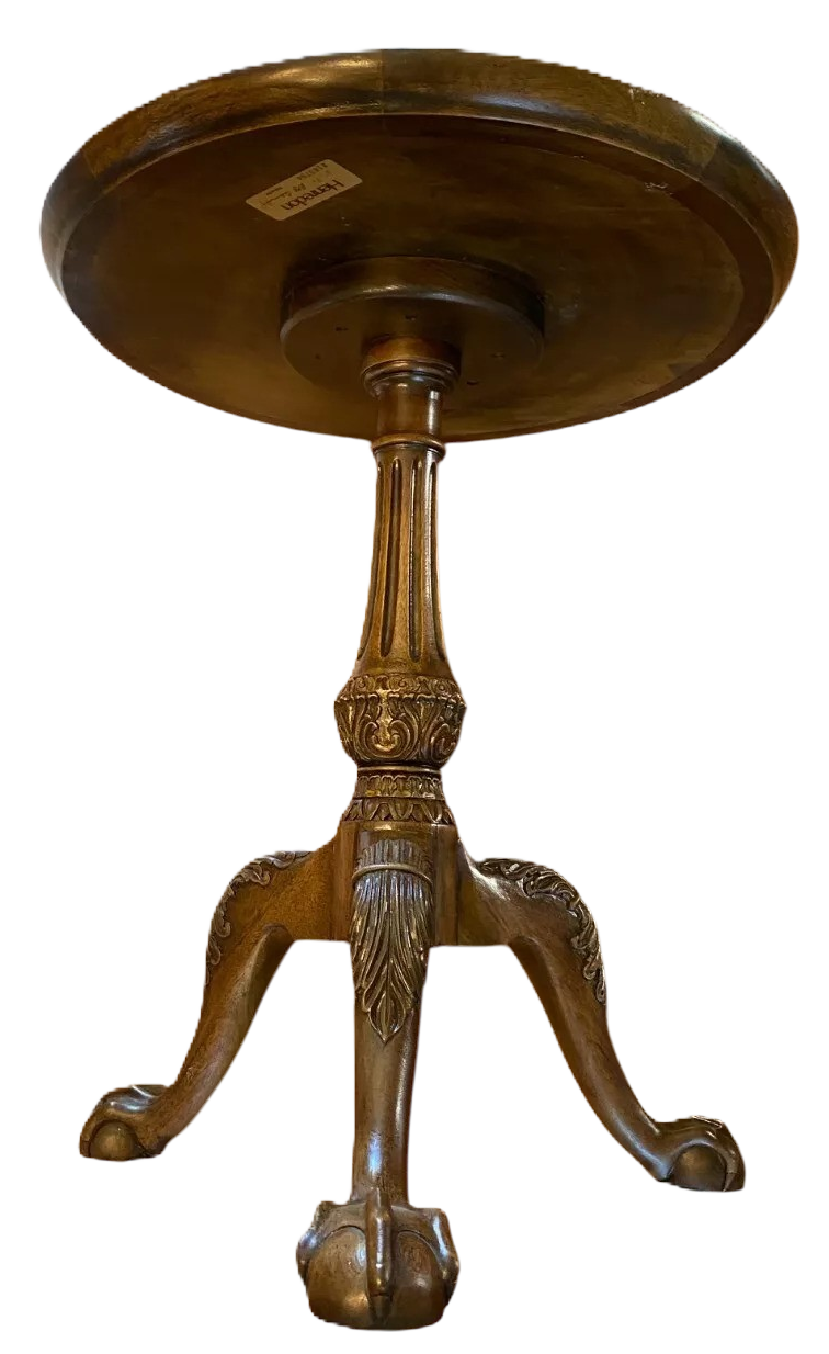 Henredon Vintage Mahogany George III Style Chippendale Round Side Table, Late 20th Century - Image 3