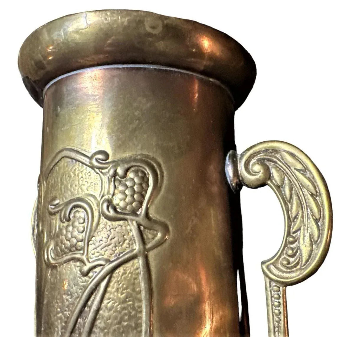 Antique English Arts & Crafts Brass Vase - Circa 1910 - Image 3