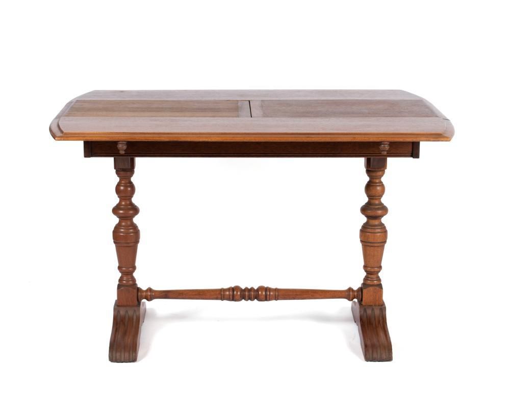 1920s Made in Los Angeles by Angelus Furniture Solid Oak Convertible Console or Library Table - Image 3