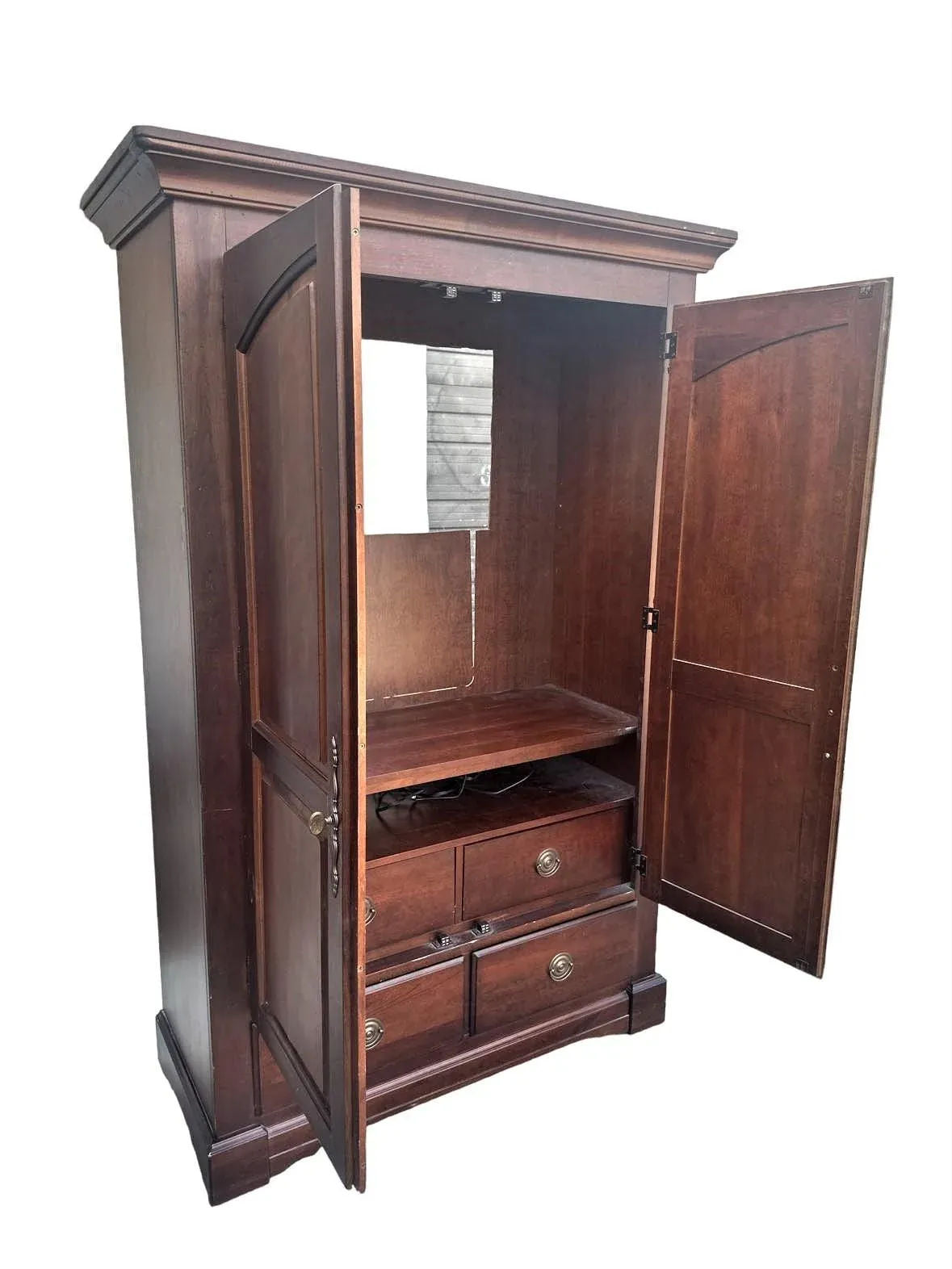 Bassett Chris Madden Collection Cherry Wood Armoire - Vintage Circa 1998 - Image 3