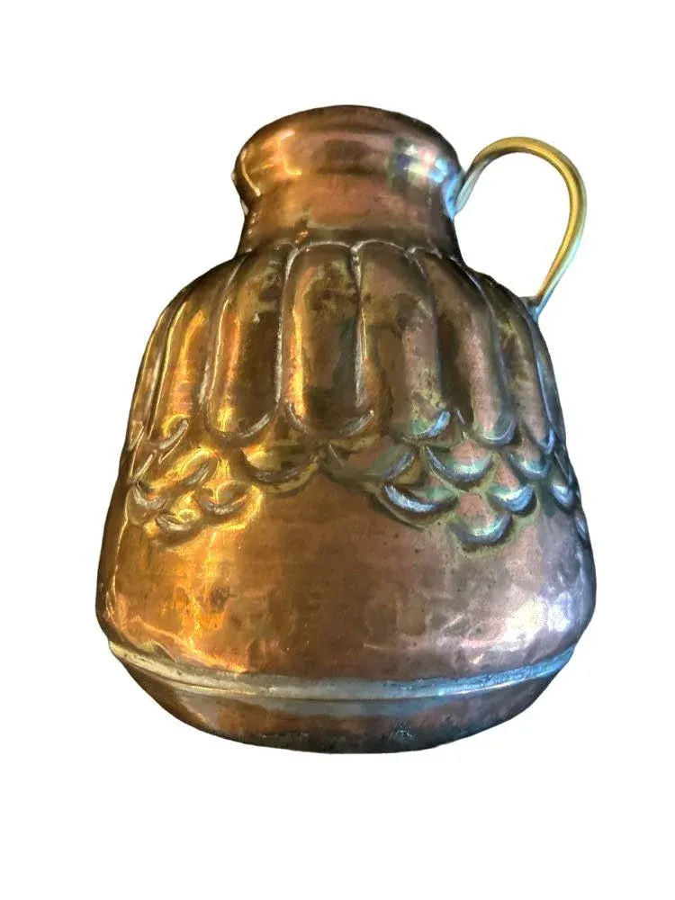 1950s Egyptian Hammered Copper Cream Pitcher - Image 3