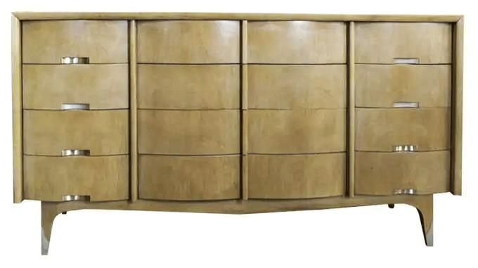 Bleached Mahogany American of Martinsville Fully Restored Credenza or Dresser - Vintage 1950s - Image 3