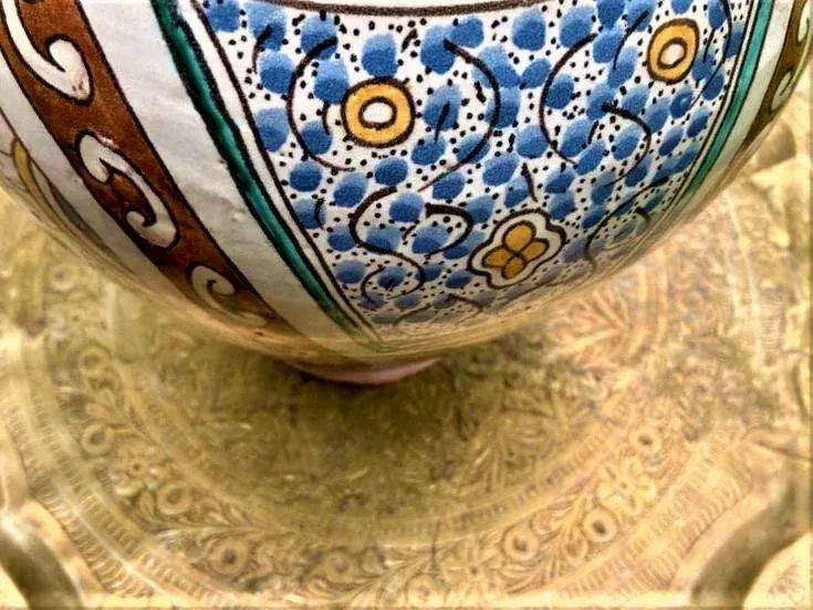 Mid 20th Century Large Fez Ceramic Lidded Jar From Morocco - Image 3