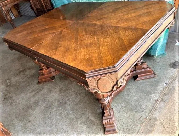 Antique Spanish Revival Walnut Dining Table - 1920s - Image 3