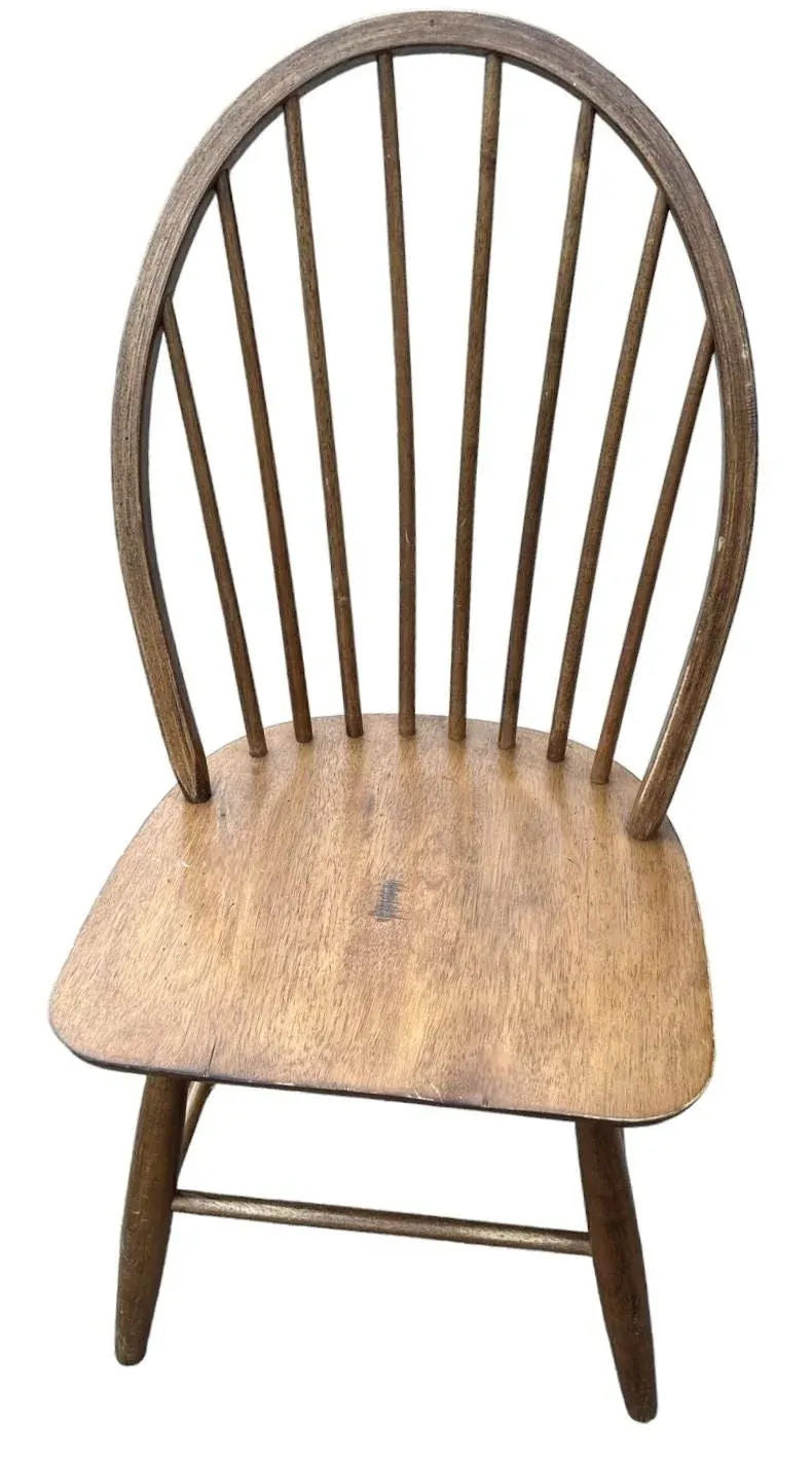 Solid Teakwood Windsor Pub Chairs - Set of 4 - Vintage Early 21st Century - Image 3