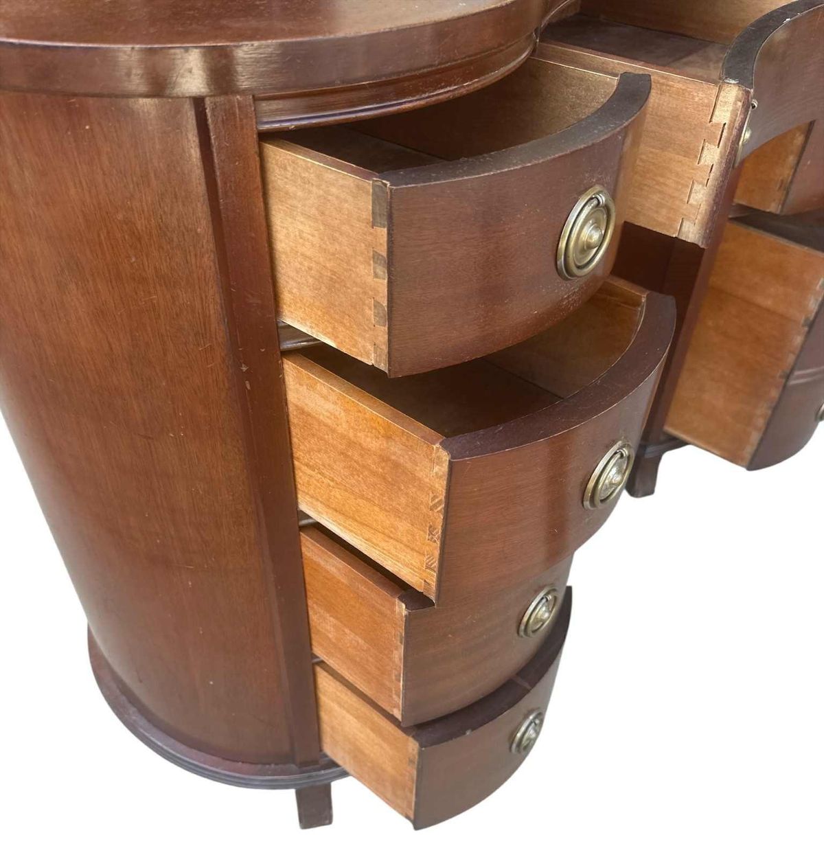 Taylor Jamestown Kidney Shaped Mahogany Desk - Circa 1930s - Image 3