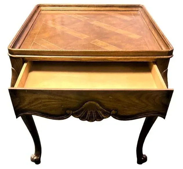 Baker Furniture Company French Country Louis XV Oak Side Table - Image 3