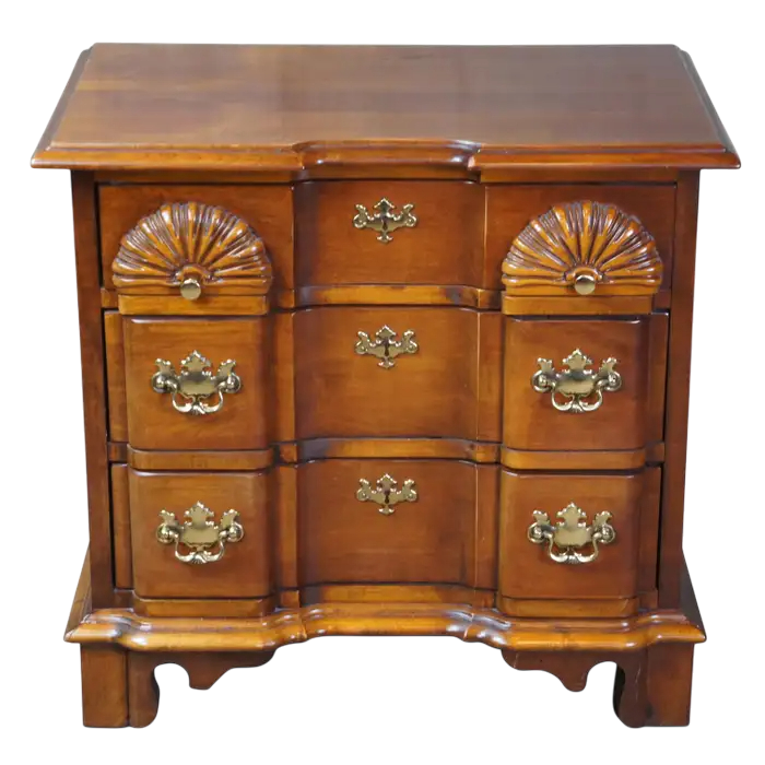 1980s Lexington Furniture Vintage Cherry Wood Goddard Block Front Chest of Drawers Nightstand or Side Table - 1980s - Image 3