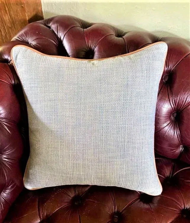 Early 21st Century Red & Soft Green Tweed Throw Pillow - Image 3