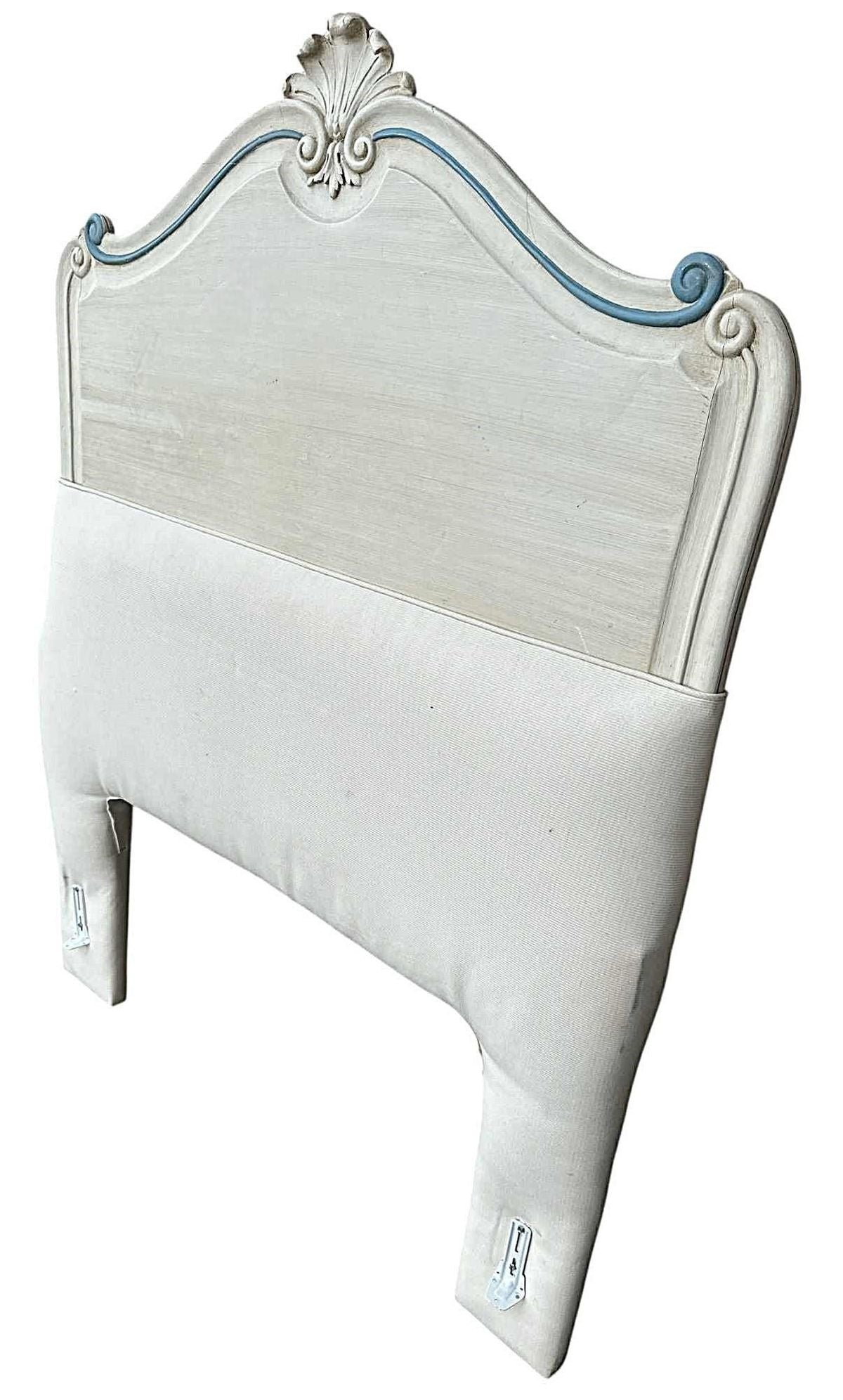 French Twin Padded Headboards - A Pair - Vintage Mid 20th Century - Image 3